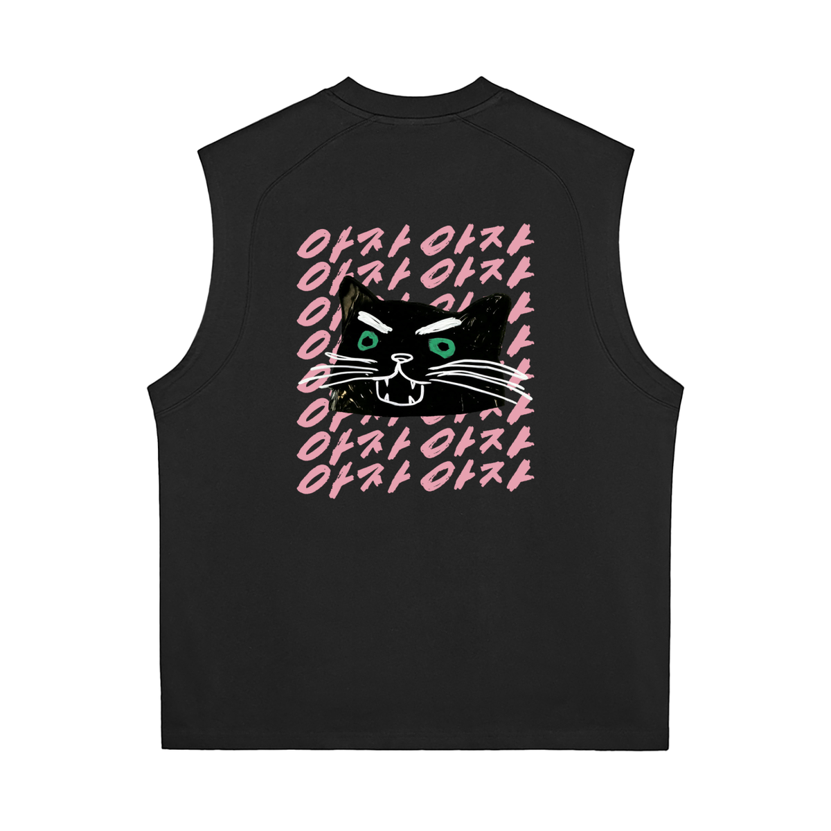 Aja Aja Send Tank — Black / Pink Text