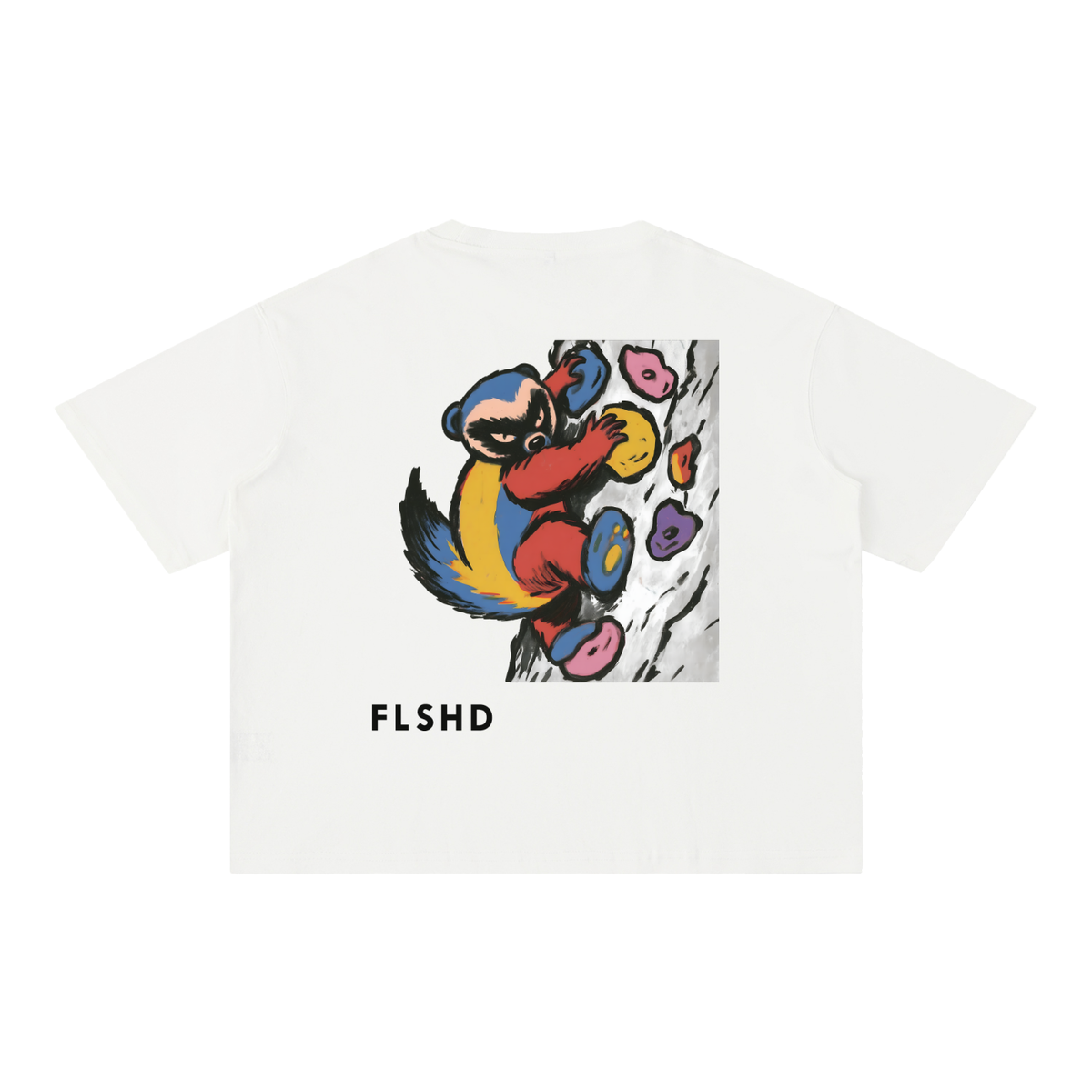 FLSHD Dyno Tee — White / Black Text