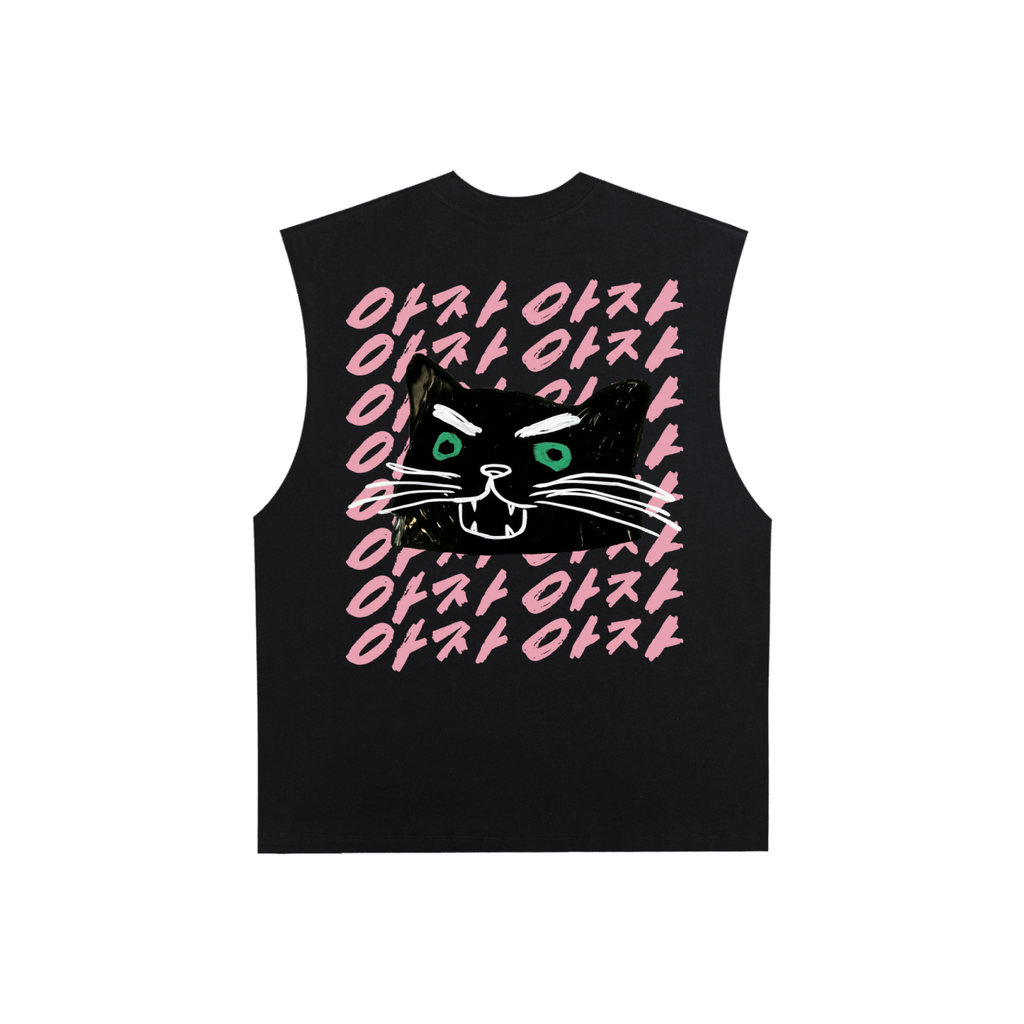 Aja Aja Crux Tank — Black / Pink Text