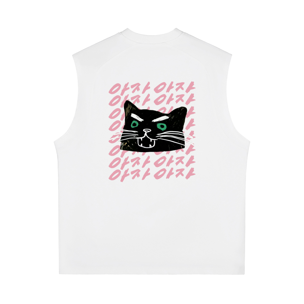 Aja Aja Send Tank — White / Pink Text
